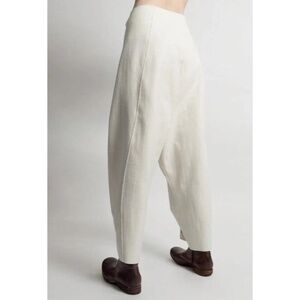 Jluxlabel Ribbed Knit Ivory Jogger Pull On Harem Pants Stretch Pockets Size S M